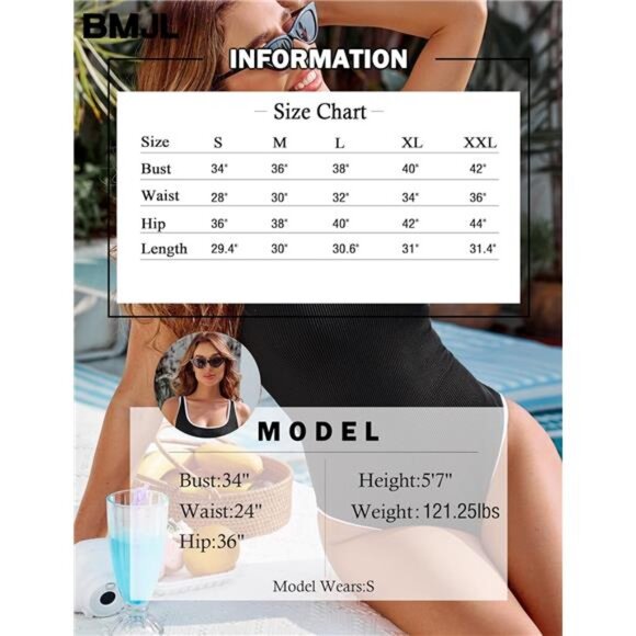 Women's Black One Piece Swimsuit Sports‎ Adjustable Strap Bathing Suit Bikini - Picture 6 of 6